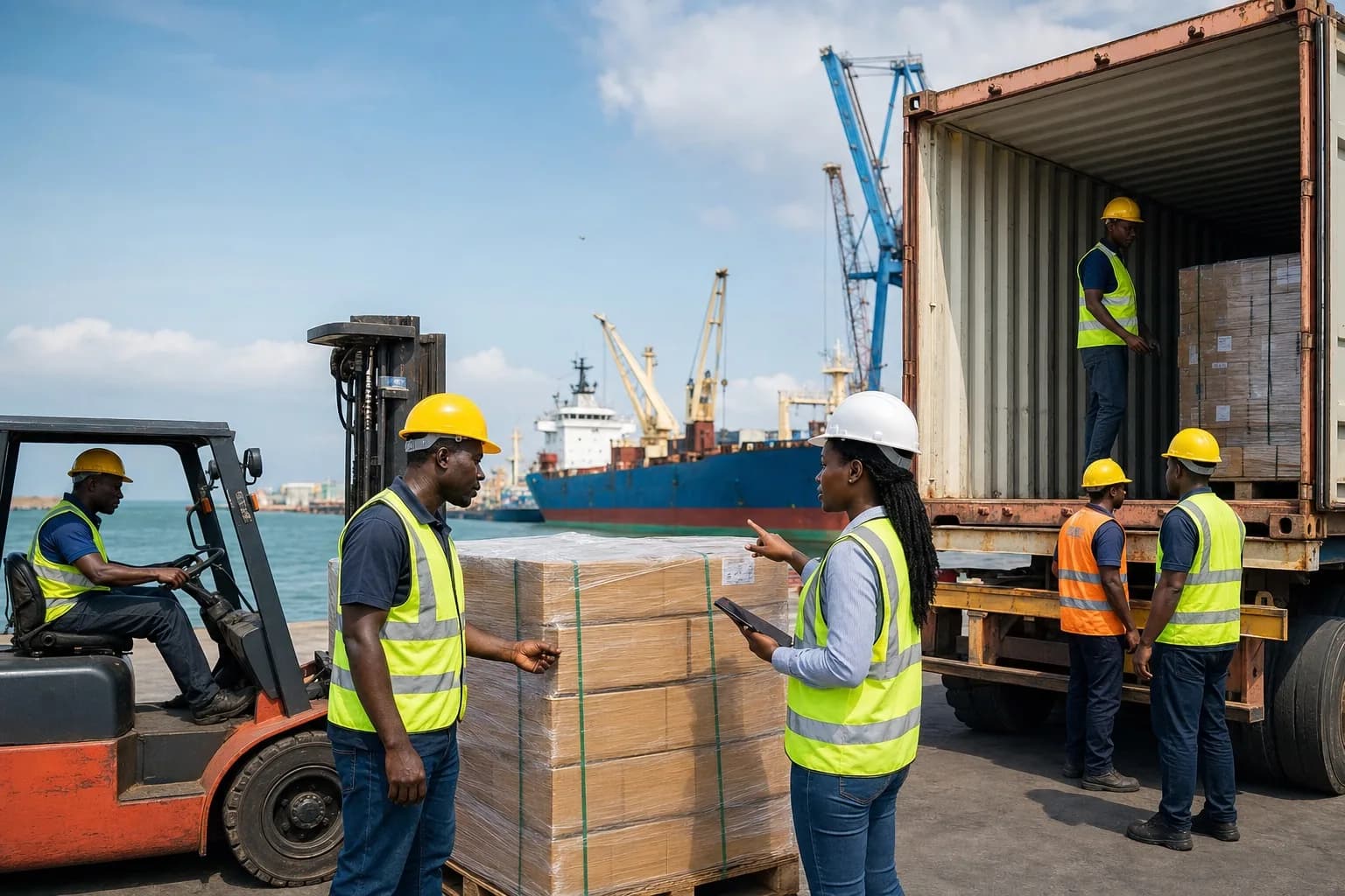 Port container logistics hub and cargo transport coordination