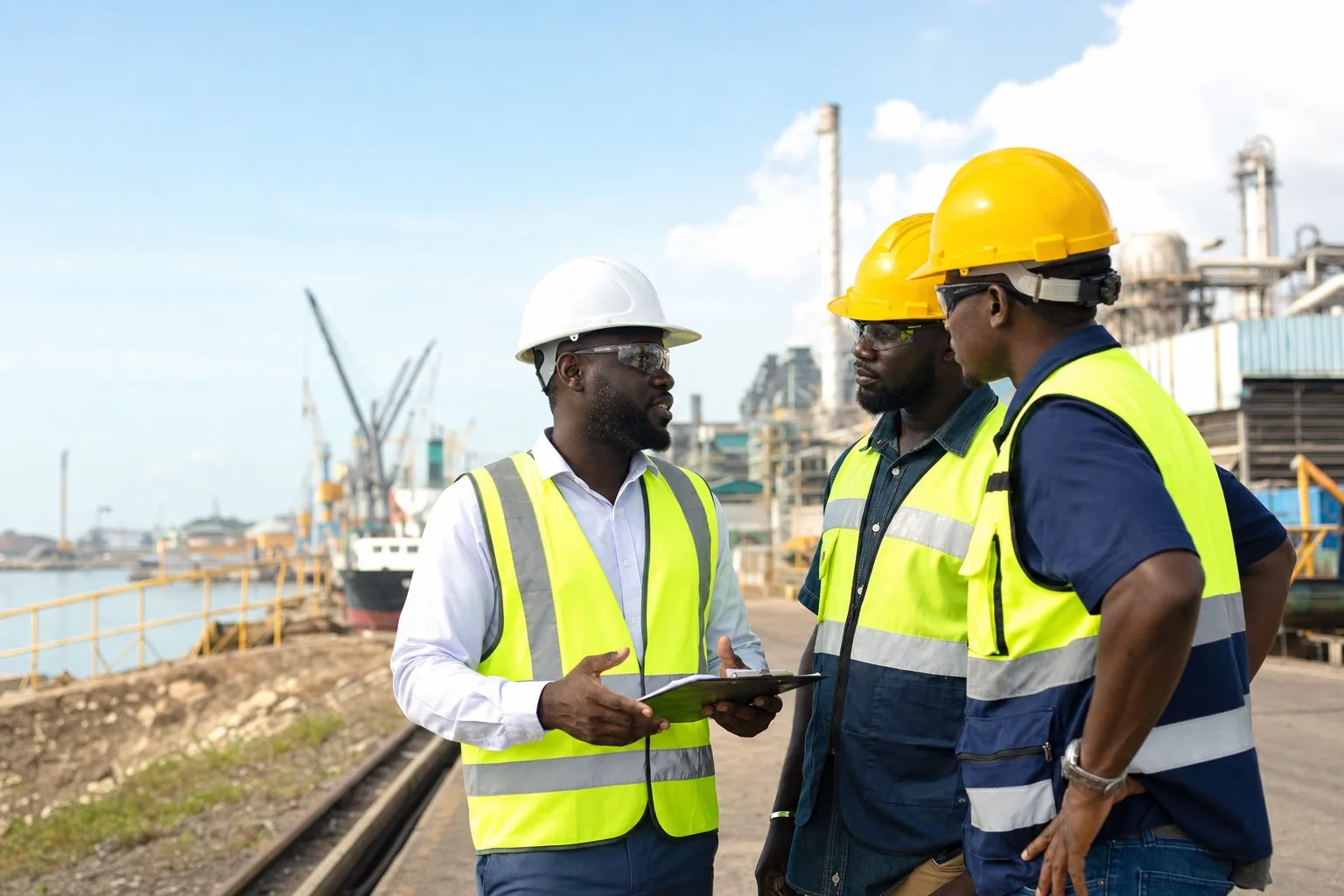 Industrial safety inspection and QHSE audit on work site