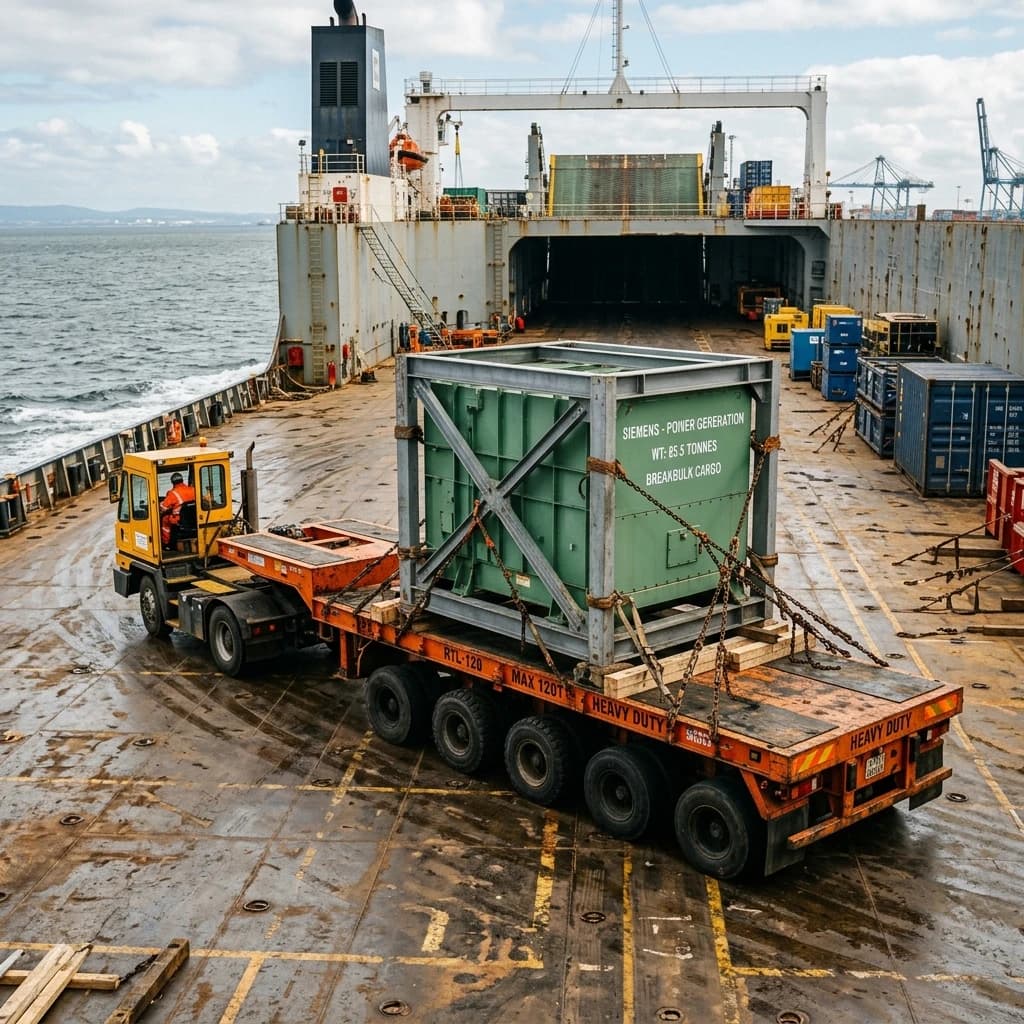 RoRo trailer (RTL) used for moving vessel cargo and equipment between vessels and terminals